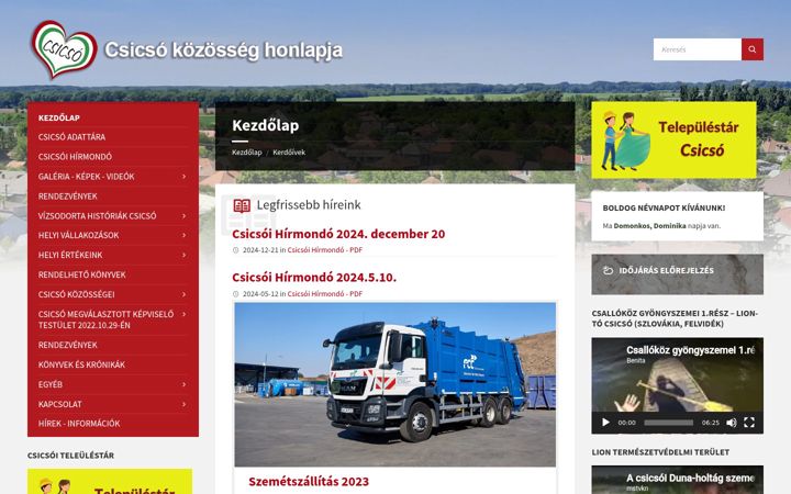 Screenshot stránky csicso.eu