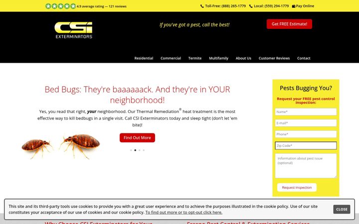 Screenshot of csiexterminators.com