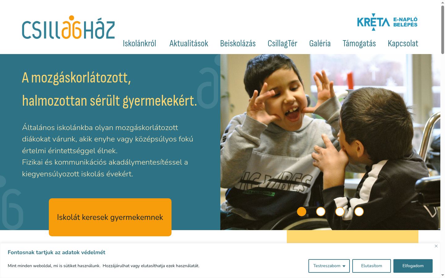 Screenshot del banner di consenso mostrato prima di qualsiasi interazione