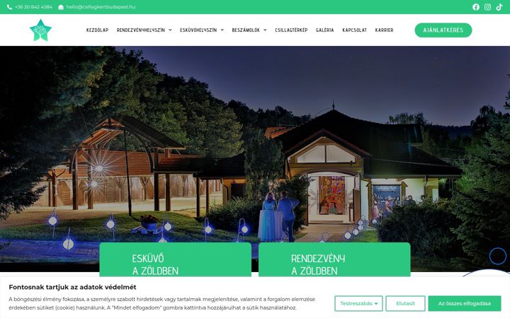 Screenshot ta' csillagkertbudapest.hu