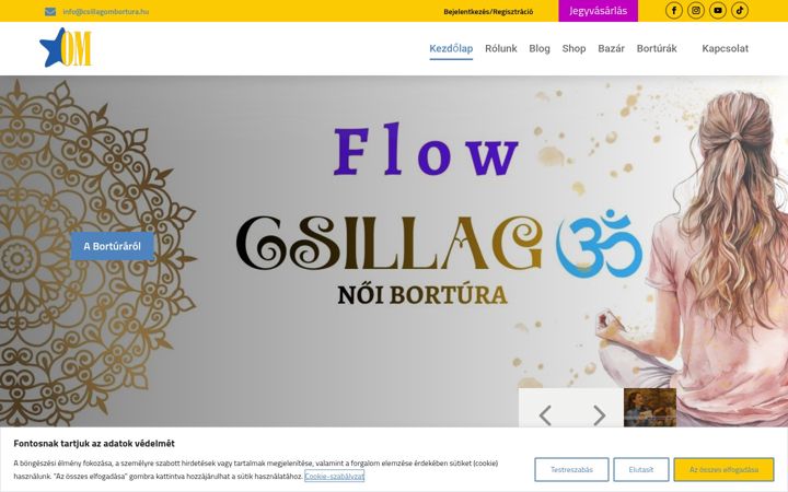 Screenshot ta' csillagombortura.hu