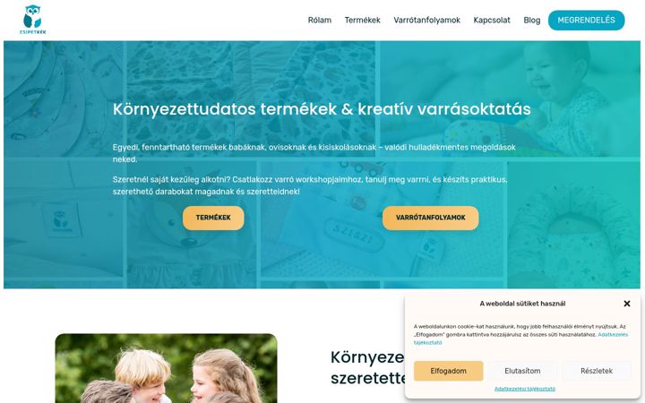 Snímek obrazovky csipetkek.hu