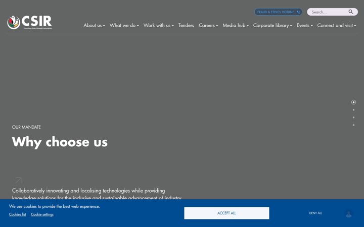 Screenshot of csir.co.za