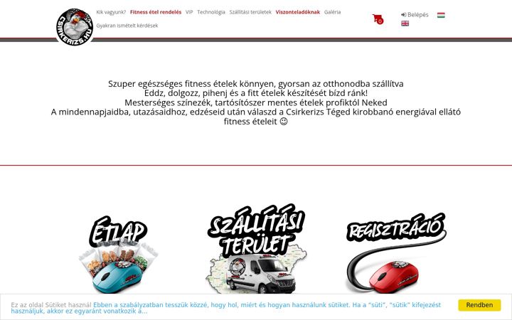 Snímek obrazovky csirkerizs.hu