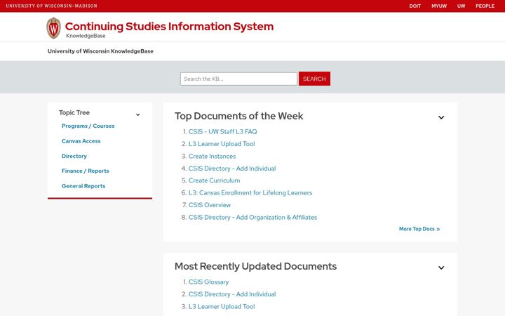 Screenshot of csis.wisc.edu