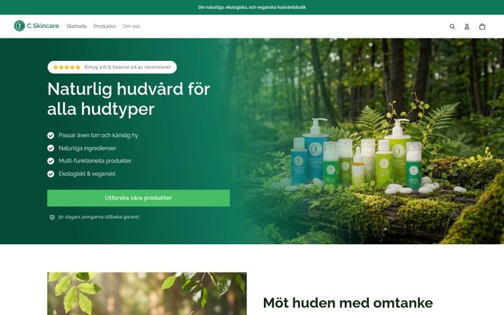Screenshot of cskincare.se