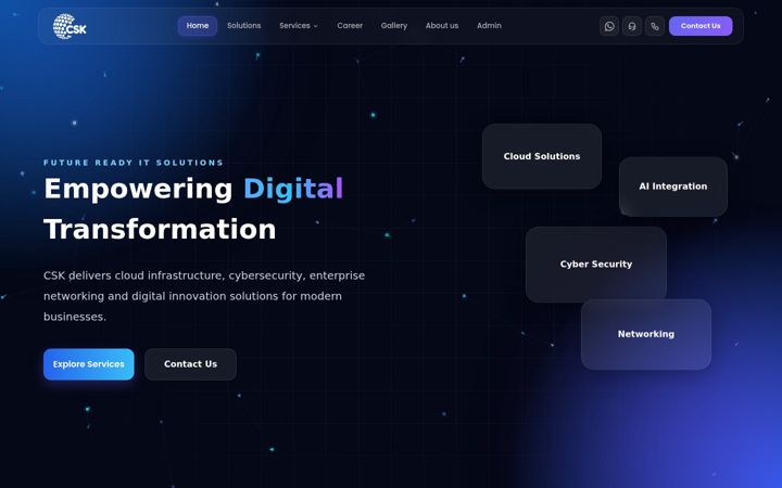 Screenshot of cskinfotech.com