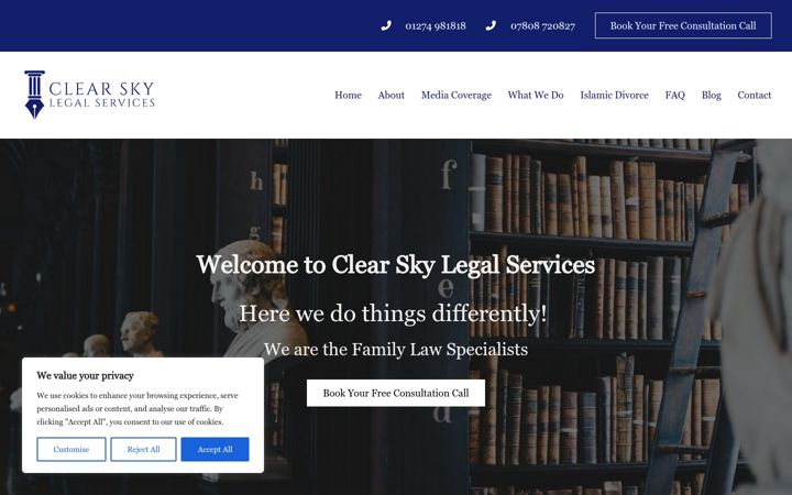 Skærmbillede af cskylegal.co.uk