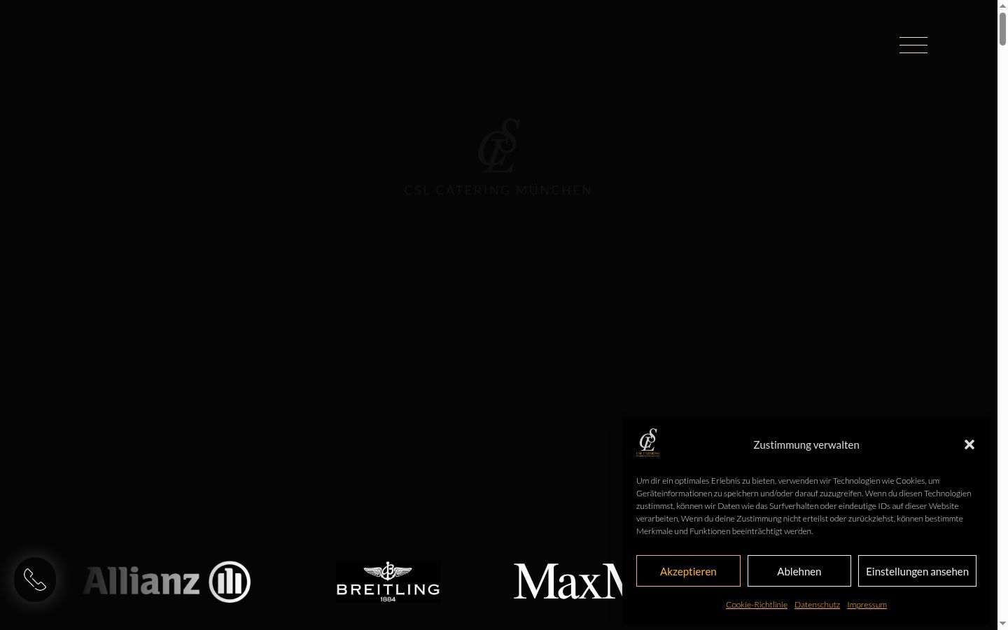 Screenshot del banner di consenso mostrato prima di qualsiasi interazione