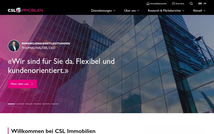 Screenshot of csl-immobilien.ch
