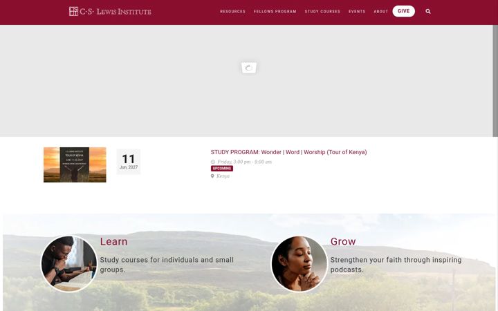 Screenshot of cslewisinstitute.org