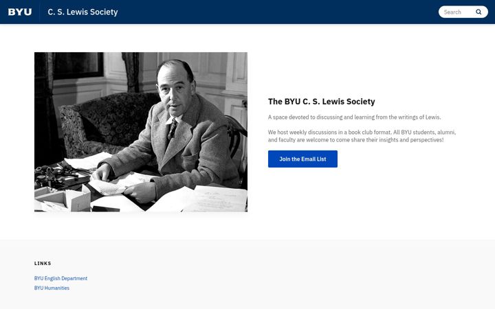 Ekrano kopija cslewissociety.byu.edu