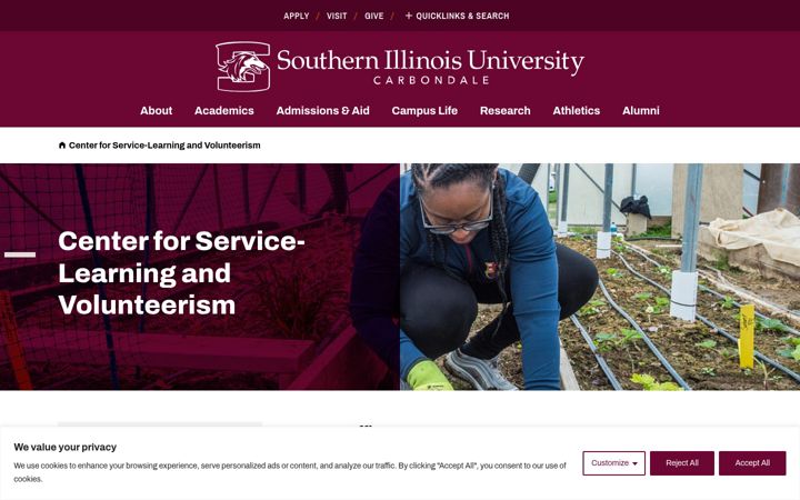 Screenshot of cslv.siu.edu