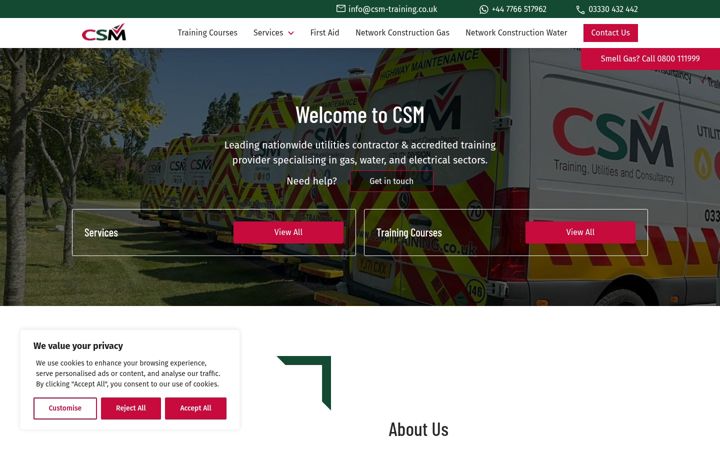 Screenshot of csm-training.co.uk