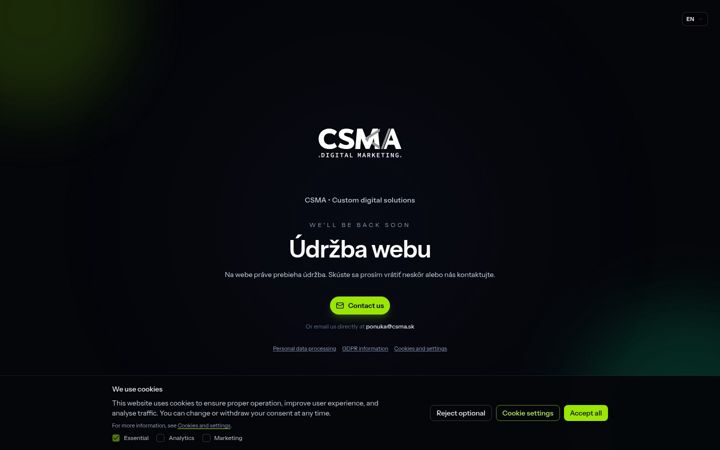 Screenshot of csma.sk
