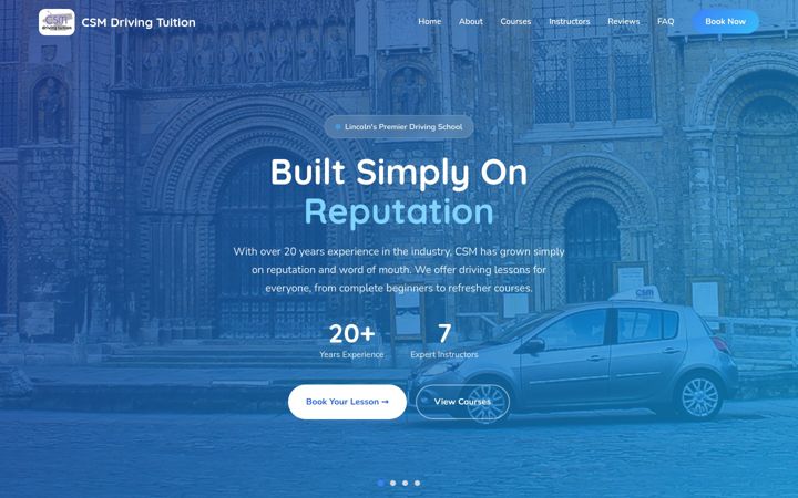 Screenshot of csmdrivingtuition.co.uk