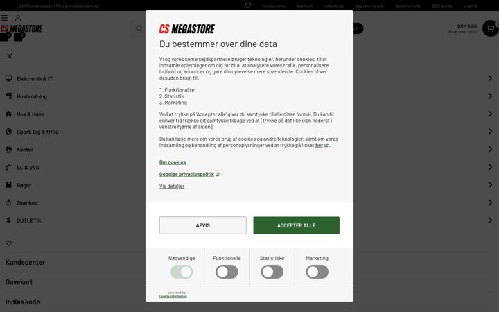 Screenshot of csmegastore.dk