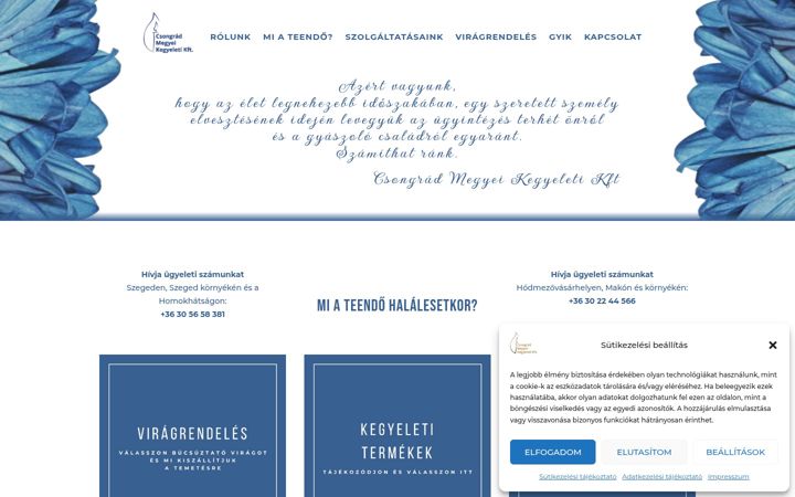 Screenshot of csmkegyeletikft.hu