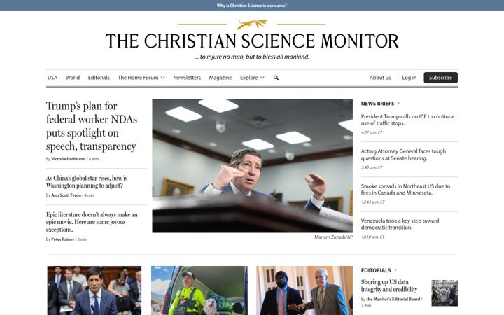 Snímek obrazovky csmonitor.com