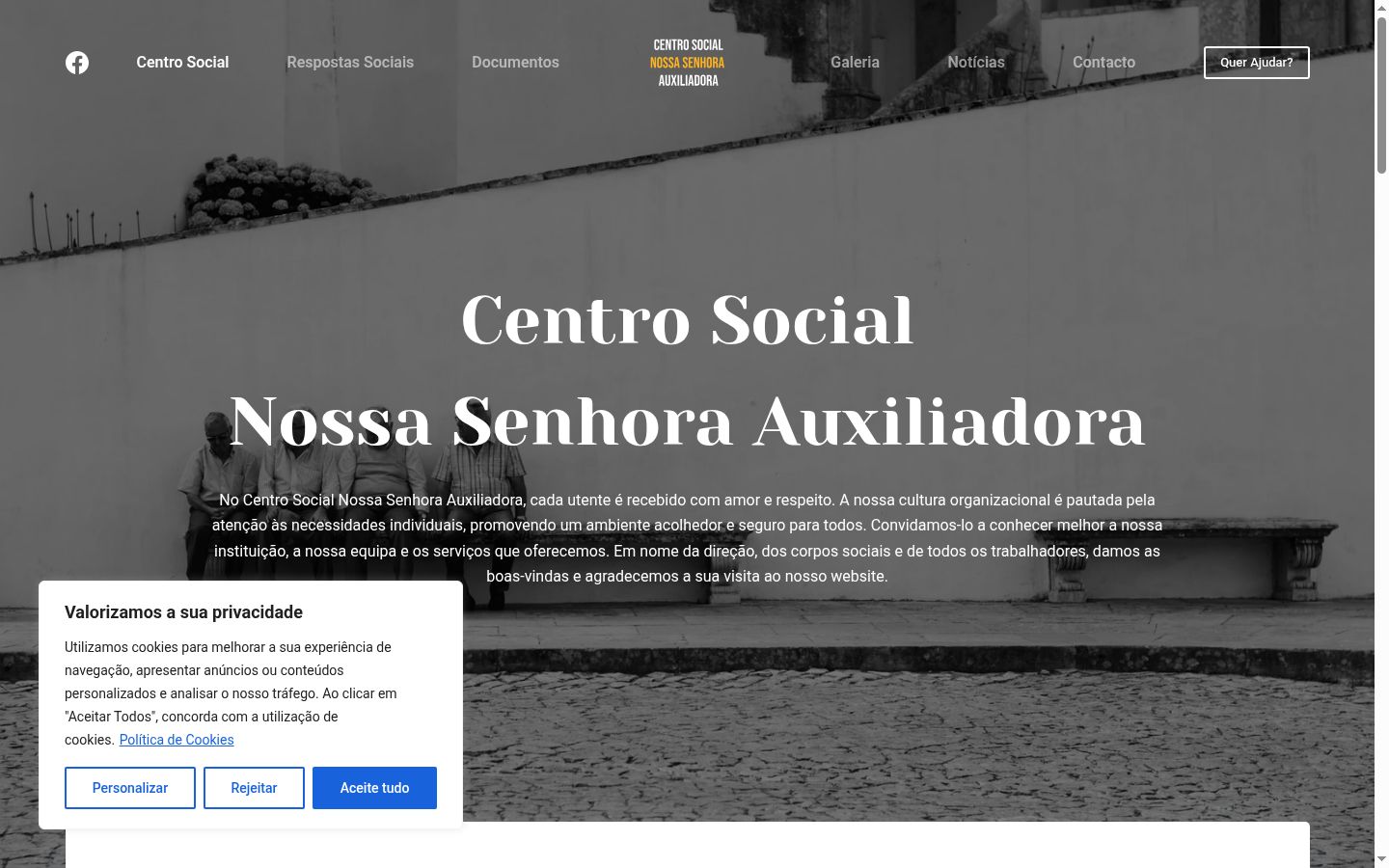 Screenshot of the consent banner shown before any interaction