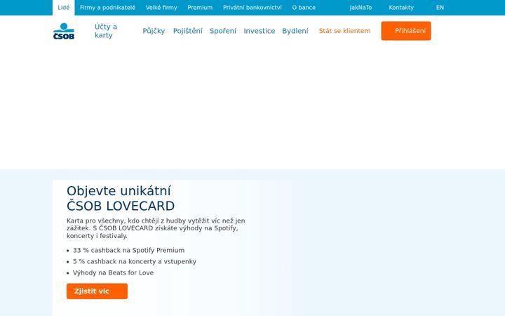 Screenshot ta' csob.cz