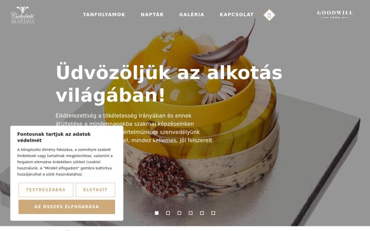 Screenshot of csokoladeakademia.eu