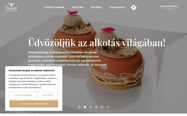 Skærmbillede af csokoladeakademia.hu