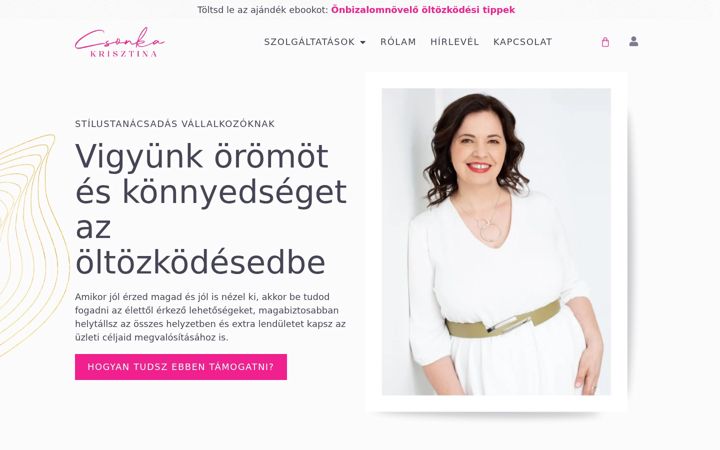 Screenshot of csonkakrisztina.hu