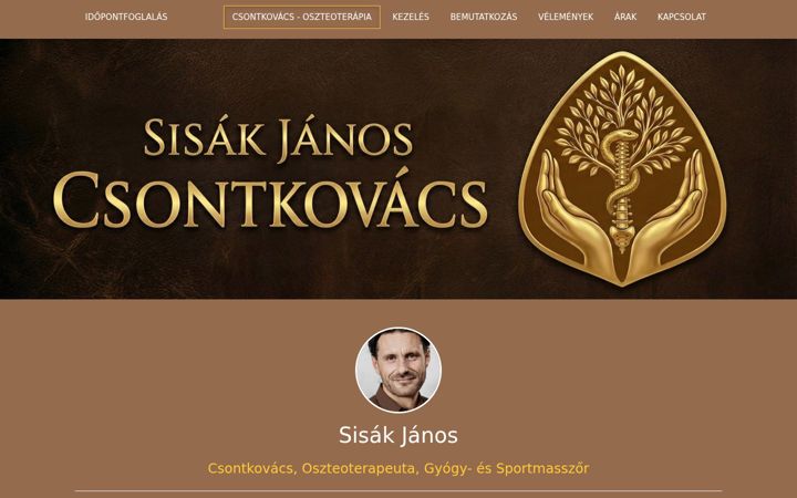 Screenshot von csontkovacsmasszazs.hu