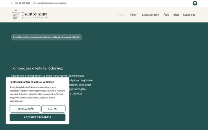 Screenshot ta' csontosanna.hu