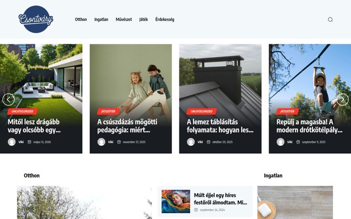 Screenshot ta' csontvary-kiallitas.hu