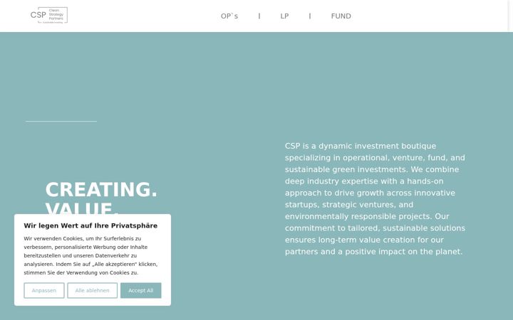 Screenshot of csp-holding.com