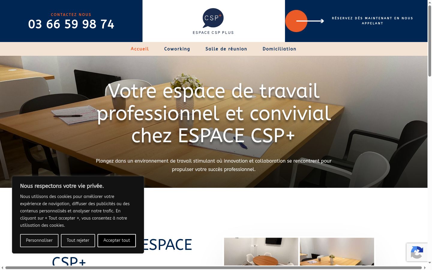 Capture d'écran de la bannière de consentement affichée avant toute interaction