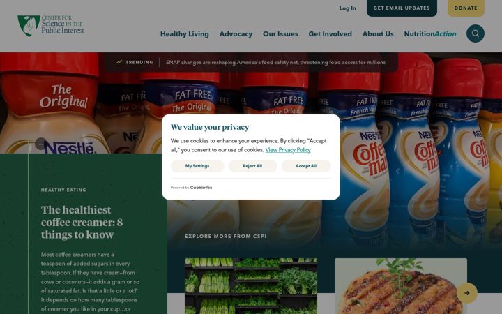 Screenshot ta' cspinet.org