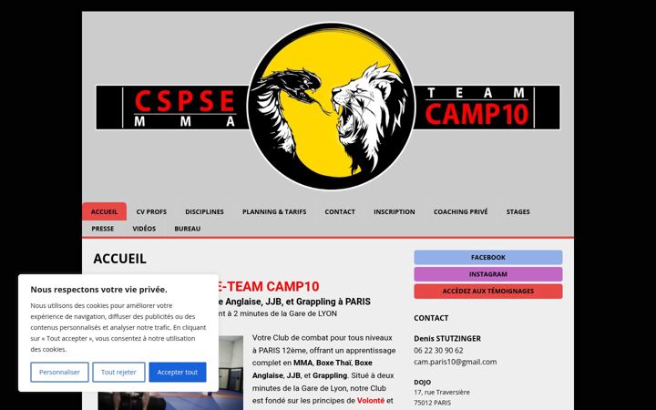 Captură de ecran a cspse-teamcamp10.fr