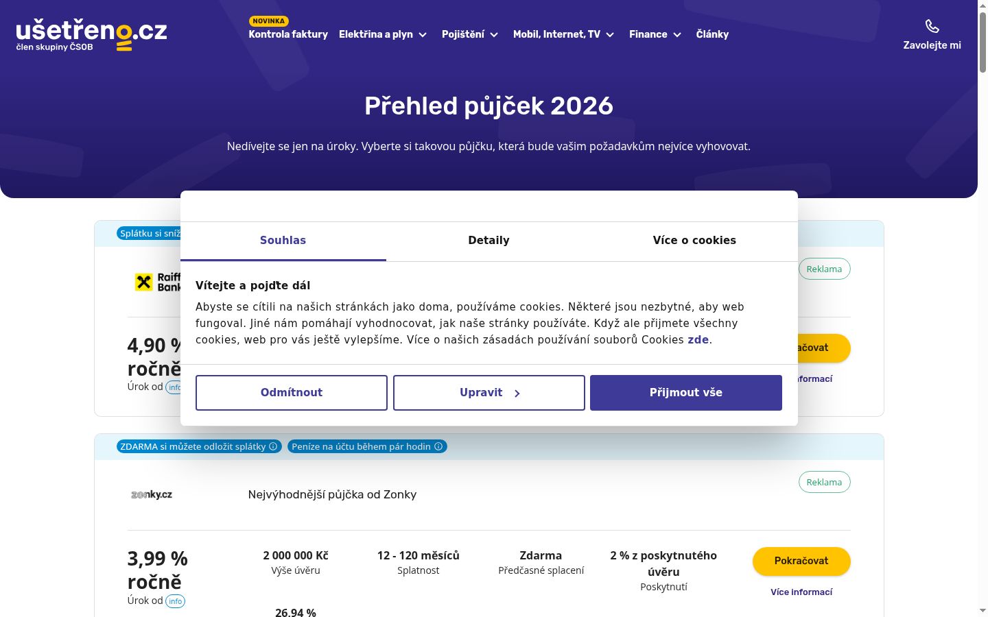 Sutikimo reklamjuostės, rodytos prieš bet kokią sąveiką, ekrano kopija