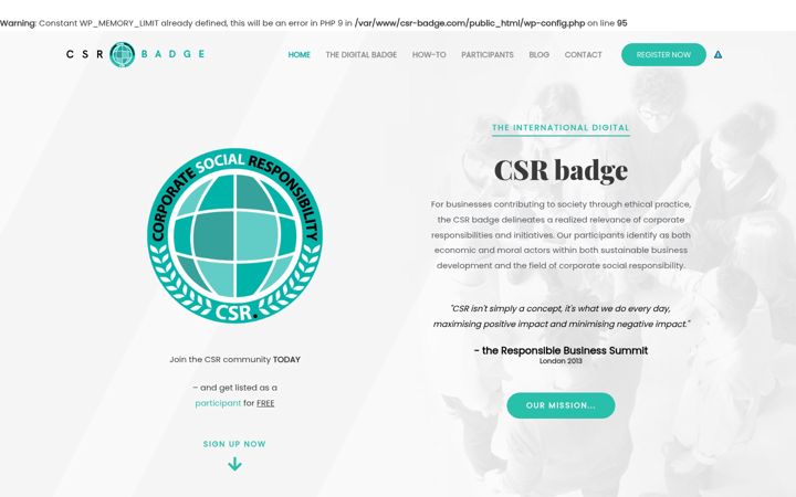 Screenshot of csr-badge.com