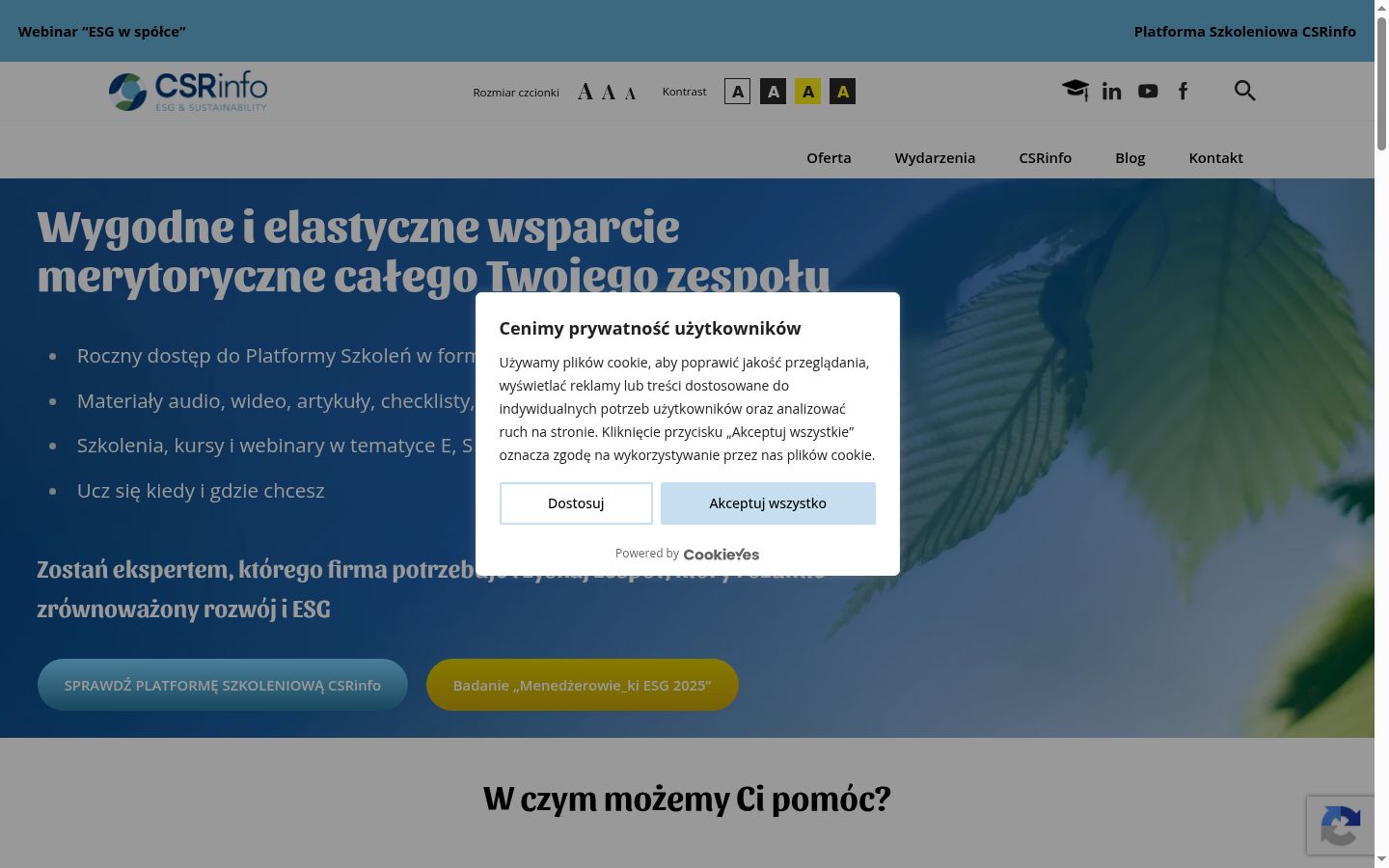 Képernyőkép a bármilyen interakció előtt megjelenő hozzájárulási bannerről