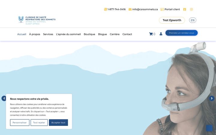 Screenshot of csrsommets.ca