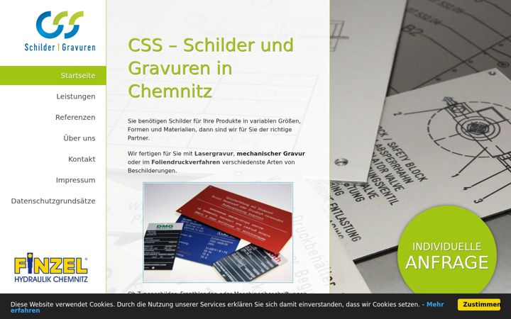 Screenshot of css-schilder.de