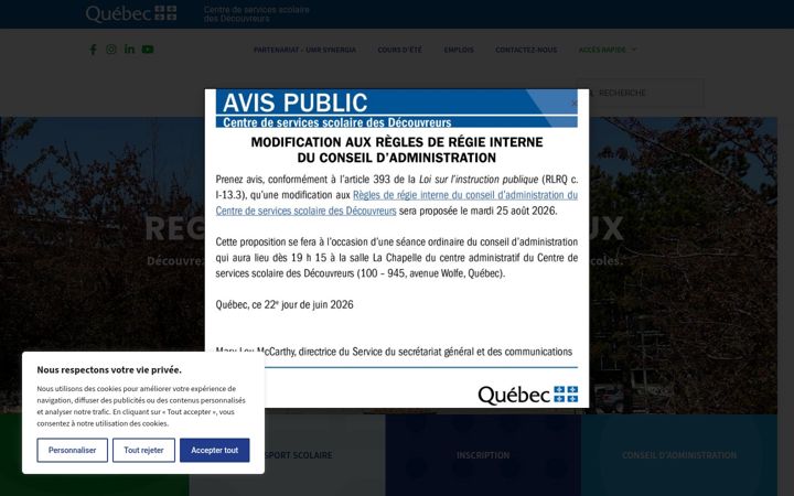 Screenshot of cssdd.gouv.qc.ca