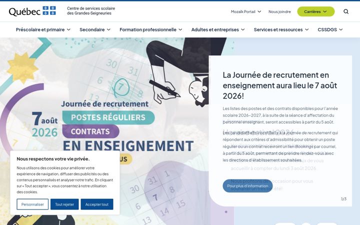 Screenshot of cssdgs.gouv.qc.ca