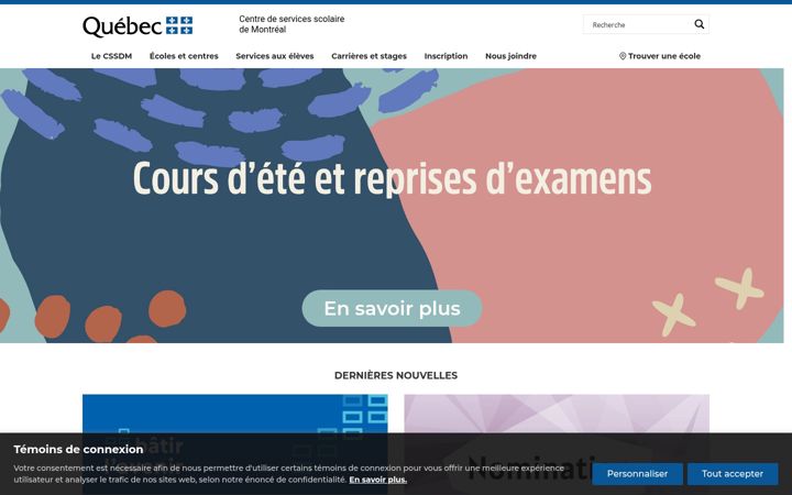 Екранна снимка на cssdm.gouv.qc.ca