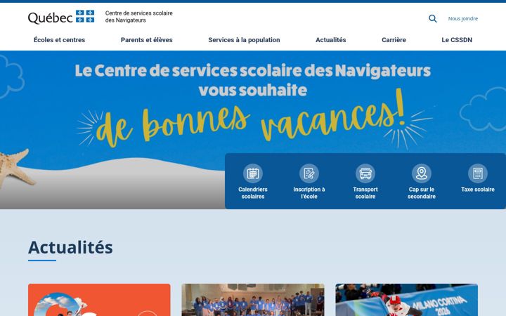 Екранна снимка на cssdn.gouv.qc.ca