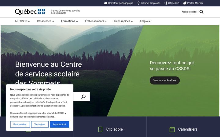 Screenshot of cssds.gouv.qc.ca