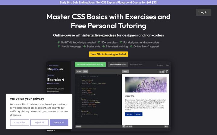 Screenshot of cssgamelab.com