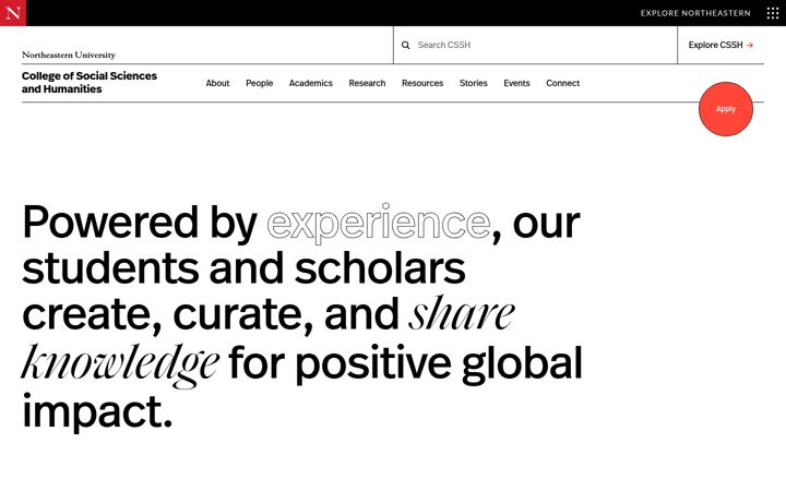 Screenshot of cssh.northeastern.edu
