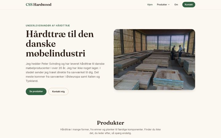Screenshot of csshardwood.dk