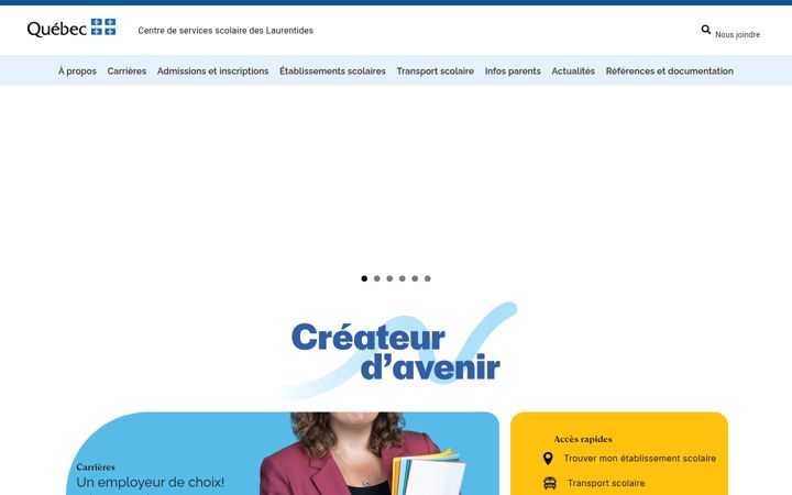 Skärmbild av csslaurentides.gouv.qc.ca
