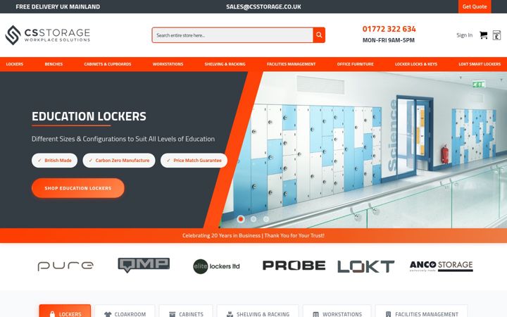 Screenshot of csstorage.co.uk